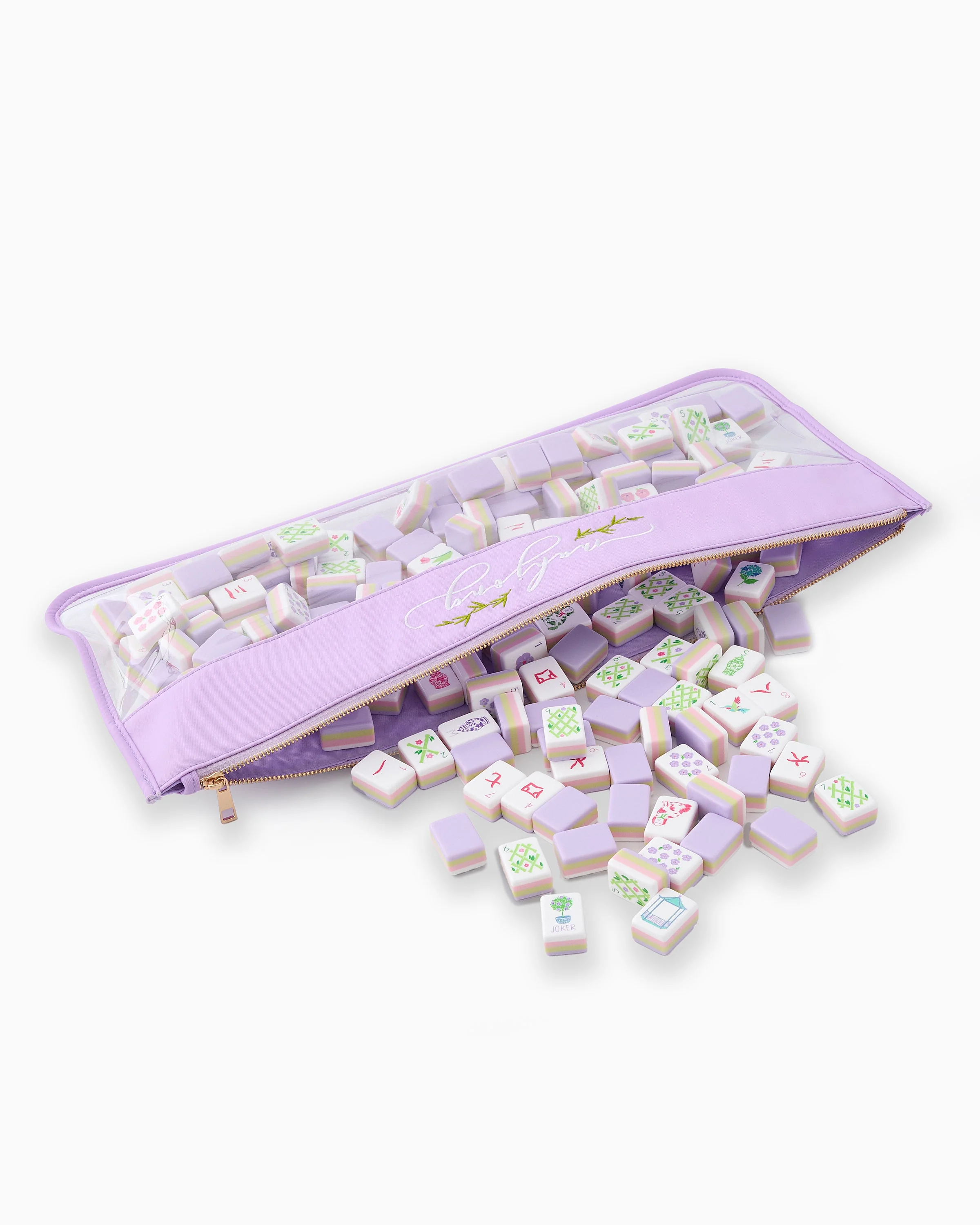 Lilac Script Mahjong Bag - Image 2