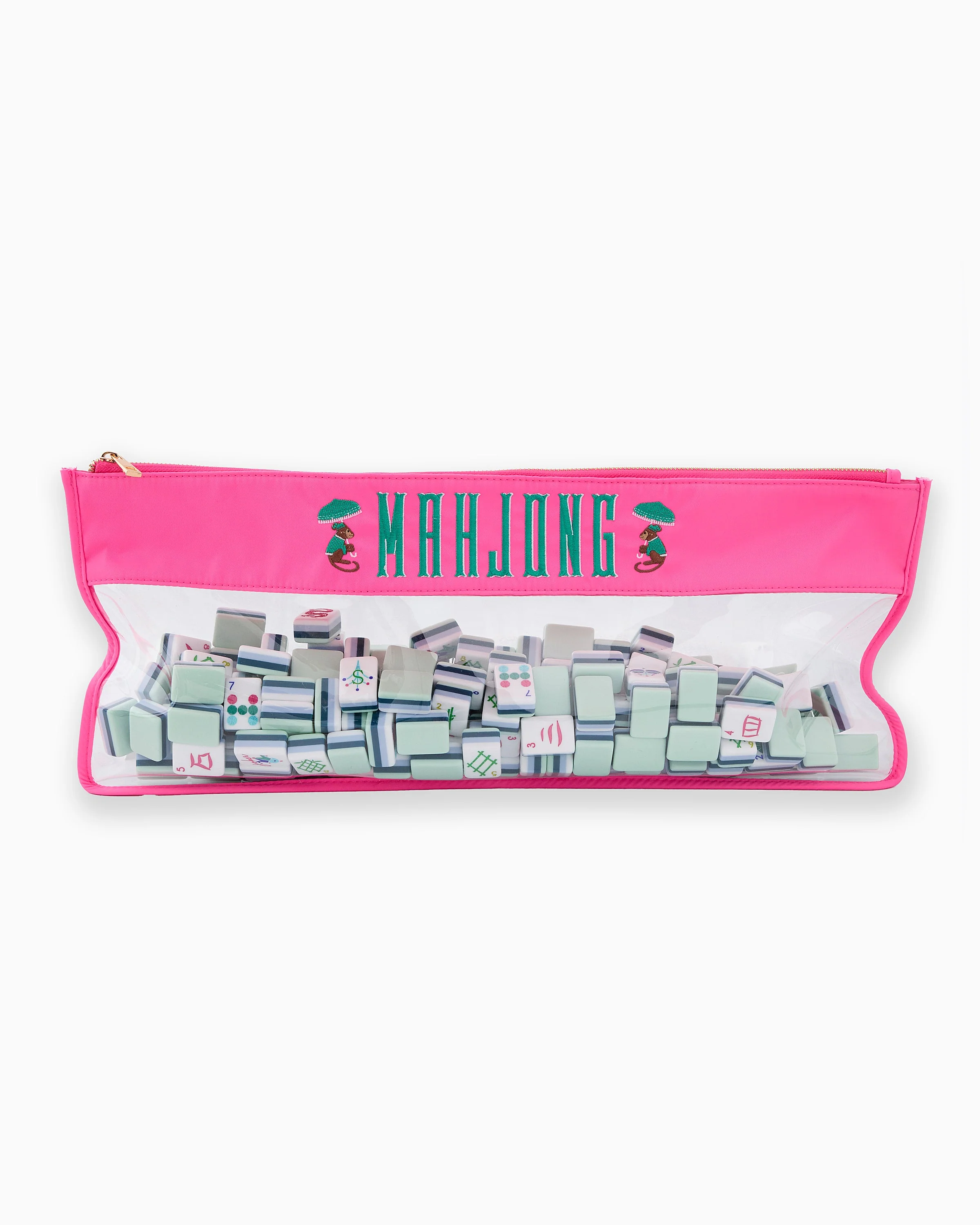 Pink Monkey Mahjong Bag - Image 3